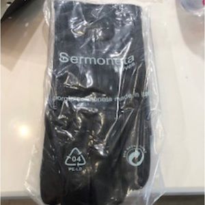 NWT Sermoneta soft leather black  gloves made in Italy ,